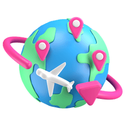 globe with plane